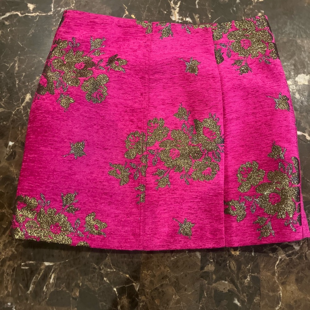 NWT Free People Floral Pink Mini Skirt